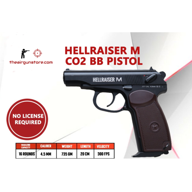 Hellraiser M CO2 BB .177Cal, 4.5mm Air Pistol